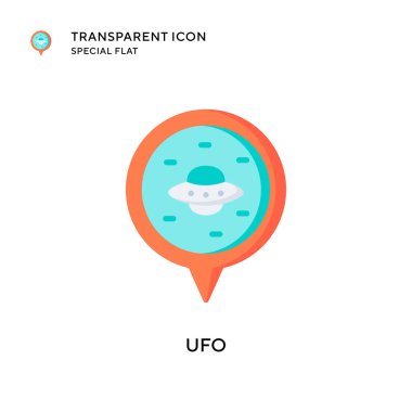 Ufo vektör simgesi. Düz çizim. EPS 10 vektörü.