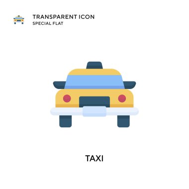 Taksi vektör simgesi. Düz çizim. EPS 10 vektörü.