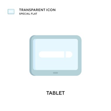 Tablet vektör simgesi. Düz çizim. EPS 10 vektörü.