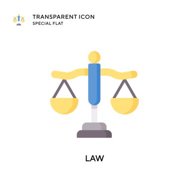 Hukuk vektör simgesi. Düz çizim. EPS 10 vektörü.