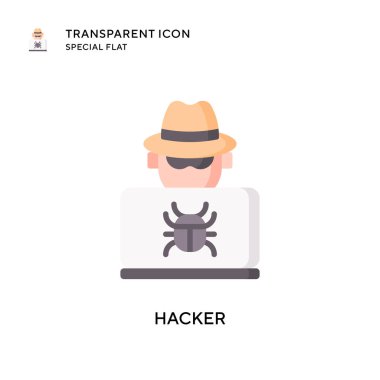 Hacker vektör simgesi. Düz çizim. EPS 10 vektörü.