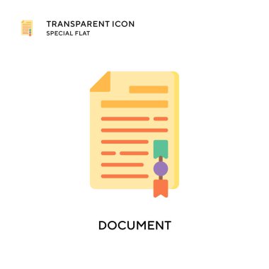 Belge vektör simgesi. Düz çizim. EPS 10 vektörü.