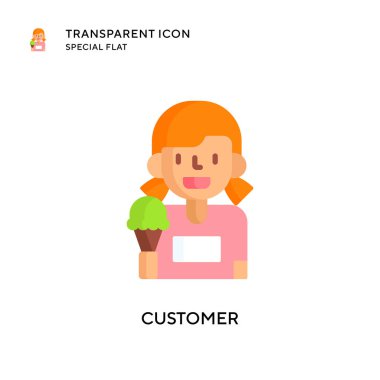 Müşteri vektör simgesi. Düz çizim. EPS 10 vektörü.