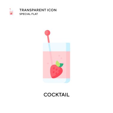 Kokteyl vektör simgesi. Düz çizim. EPS 10 vektörü.