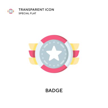 Rozet vektör simgesi. Düz çizim. EPS 10 vektörü.