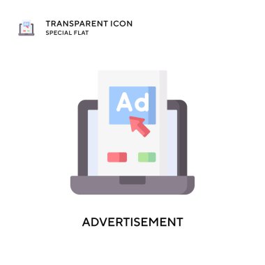 Reklam vektörü simgesi. Düz çizim. EPS 10 vektörü.