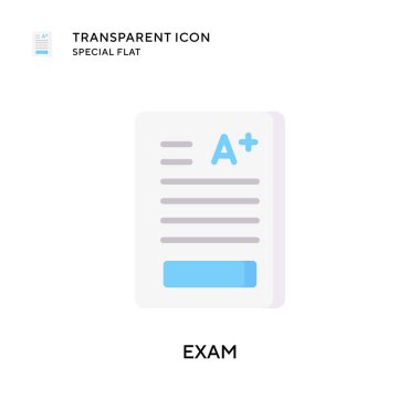 Sınav vektör simgesi. Düz çizim. EPS 10 vektörü.