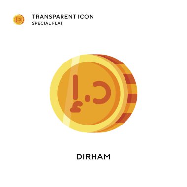 Dirham vektör simgesi. Düz çizim. EPS 10 vektörü.