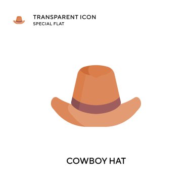 Kovboy şapkası vektör simgesi. Düz çizim. EPS 10 vektörü.
