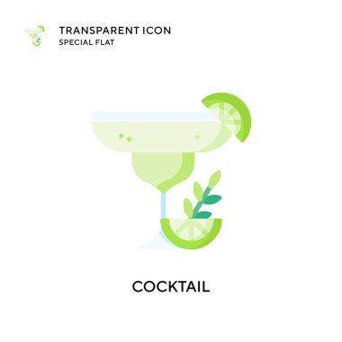 Kokteyl vektör simgesi. Düz çizim. EPS 10 vektörü.