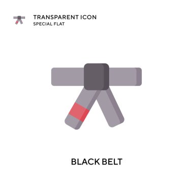 Black belt vector icon. Flat style illustration. EPS 10 vector. clipart