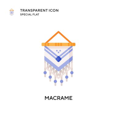 Makram vektör simgesi. Düz çizim. EPS 10 vektörü.