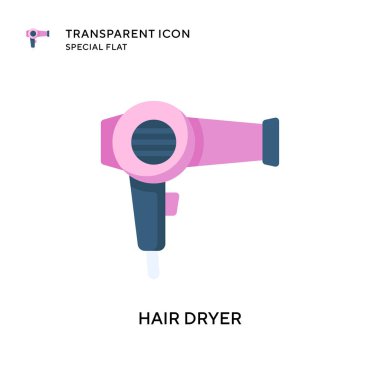 Saç kurutma ikonu. Düz çizim. EPS 10 vektörü.