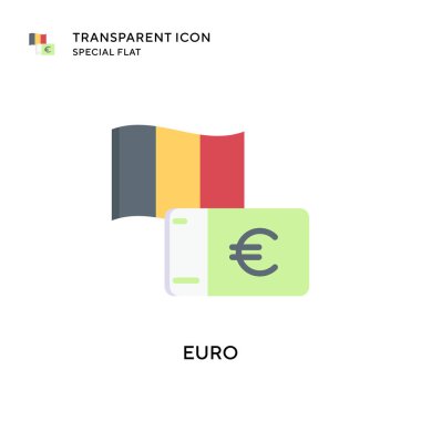 Euro vektör simgesi. Düz çizim. EPS 10 vektörü.