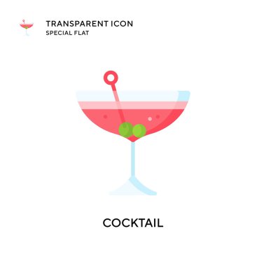Kokteyl vektör simgesi. Düz çizim. EPS 10 vektörü.