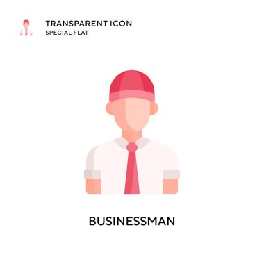 İş adamı vektör simgesi. Düz çizim. EPS 10 vektörü.