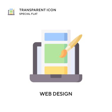 Web tasarım vektör simgesi. Düz çizim. EPS 10 vektörü.