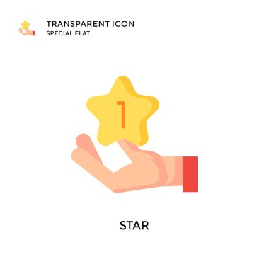 Yıldız vektör simgesi. Düz çizim. EPS 10 vektörü.