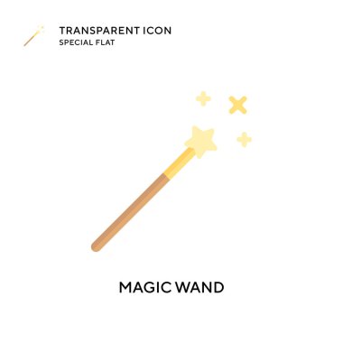 Sihirli değnek vektör simgesi. Düz çizim. EPS 10 vektörü.