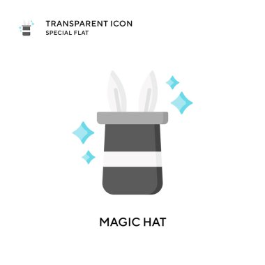 Sihirli şapka vektör simgesi. Düz çizim. EPS 10 vektörü.