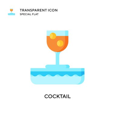 Kokteyl vektör simgesi. Düz çizim. EPS 10 vektörü.