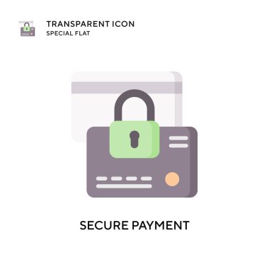 Güvenli ödeme vektör simgesi. Düz çizim. EPS 10 vektörü.