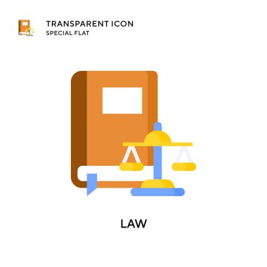 Hukuk vektör simgesi. Düz çizim. EPS 10 vektörü.