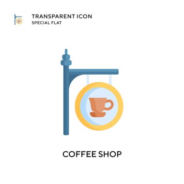 Kahve dükkanı vektör ikonu. Düz çizim. EPS 10 vektörü.