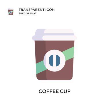 Kahve fincanı vektör ikonu. Düz çizim. EPS 10 vektörü.