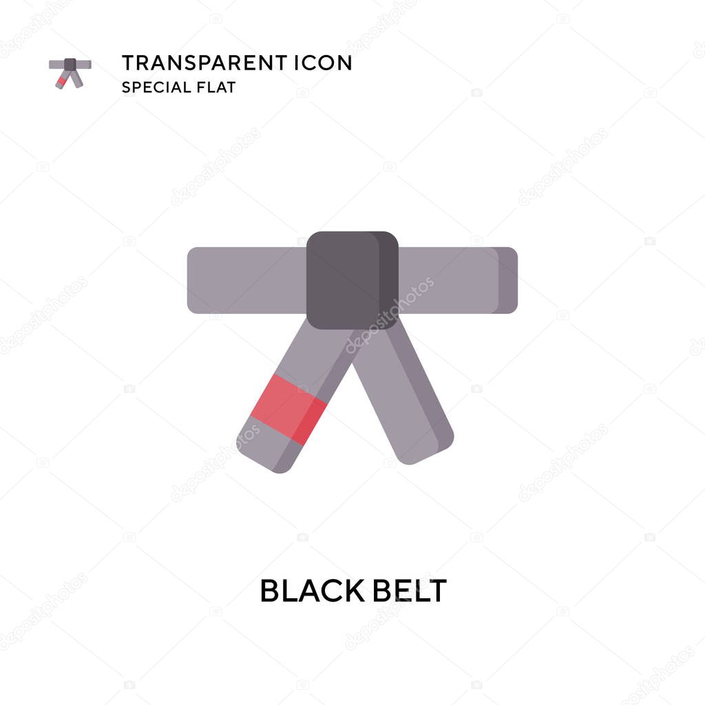 Black belt vector icon. Flat style illustration. EPS 10 vector.