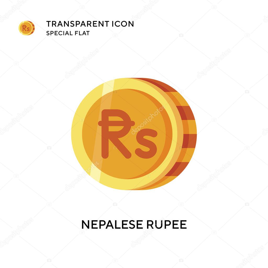 Nepalese rupee vector icon. Flat style illustration. EPS 10 vector.