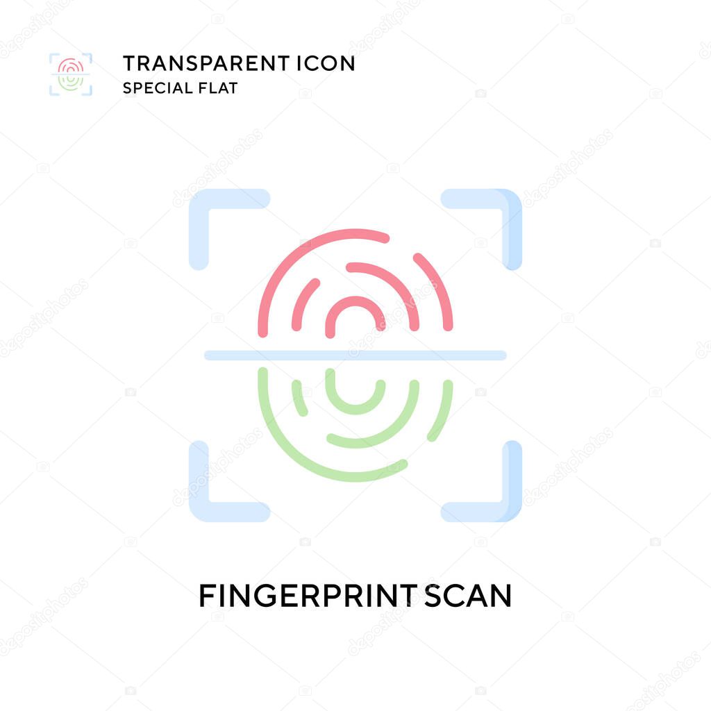 Fingerprint scan vector icon. Flat style illustration. EPS 10 vector.