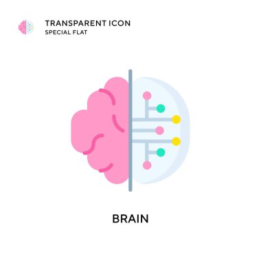 Beyin vektör simgesi. Düz çizim. EPS 10 vektörü.