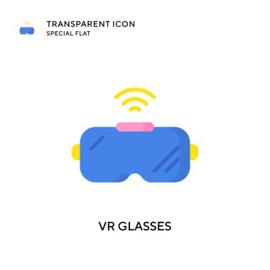 VR gözlük vektör simgesi. Düz çizim. EPS 10 vektörü.