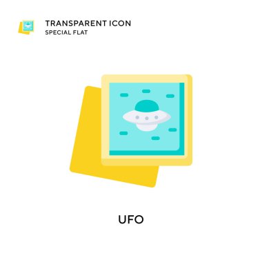 Ufo vektör simgesi. Düz çizim. EPS 10 vektörü.