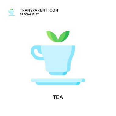 Çay vektör simgesi. Düz çizim. EPS 10 vektörü.