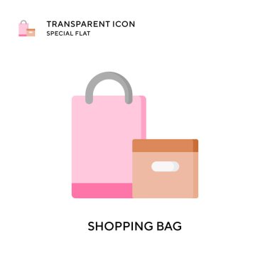 Alışveriş poşeti vektör simgesi. Düz çizim. EPS 10 vektörü.