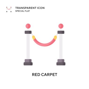 Kırmızı halı vektör simgesi. Düz çizim. EPS 10 vektörü.