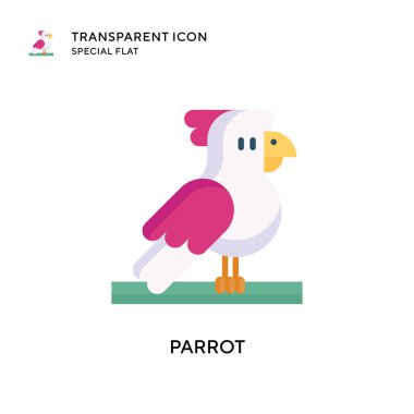 Papağan vektör simgesi. Düz çizim. EPS 10 vektörü.