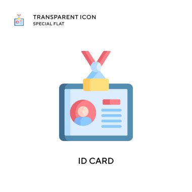 Kimlik kartı vektör simgesi. Düz çizim. EPS 10 vektörü.