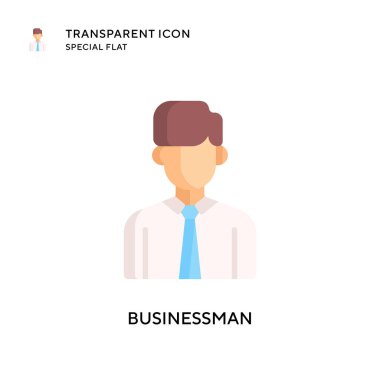 İş adamı vektör simgesi. Düz çizim. EPS 10 vektörü.