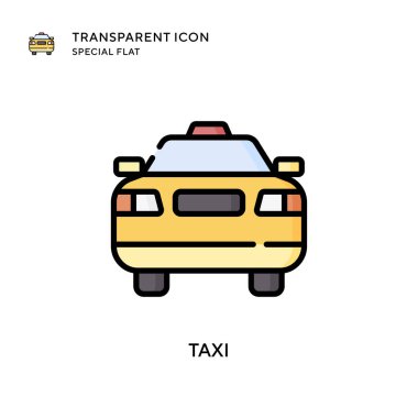 Taksi vektör simgesi. Düz çizim. EPS 10 vektörü.