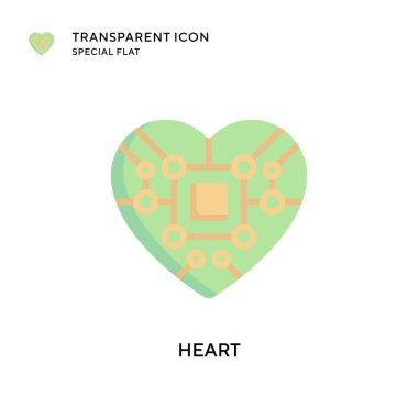 Kalp vektör simgesi. Düz çizim. EPS 10 vektörü.