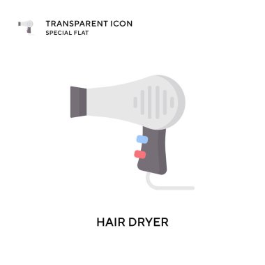 Saç kurutma ikonu. Düz çizim. EPS 10 vektörü.