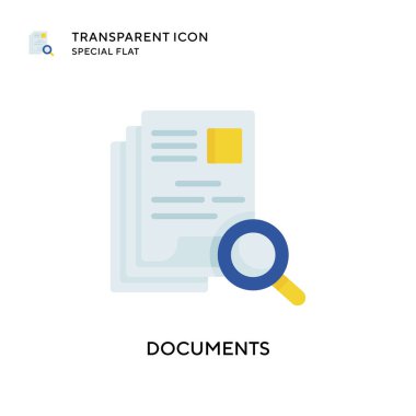 Belge vektör simgesi. Düz çizim. EPS 10 vektörü.