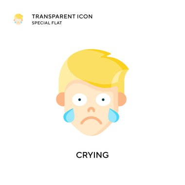 Ağlayan vektör ikonu. Düz çizim. EPS 10 vektörü.