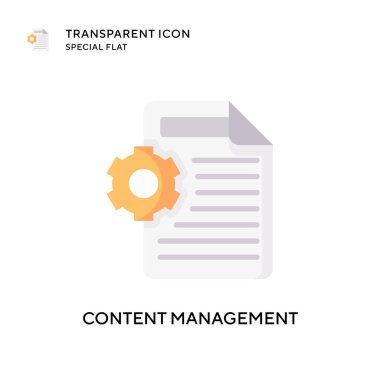 İçerik yönetimi vektör simgesi. Düz çizim. EPS 10 vektörü.