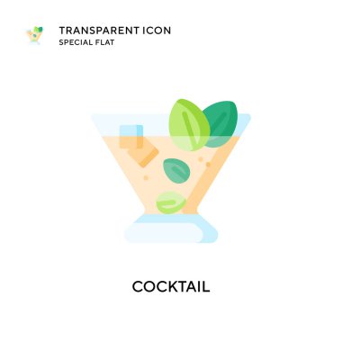 Kokteyl vektör simgesi. Düz çizim. EPS 10 vektörü.