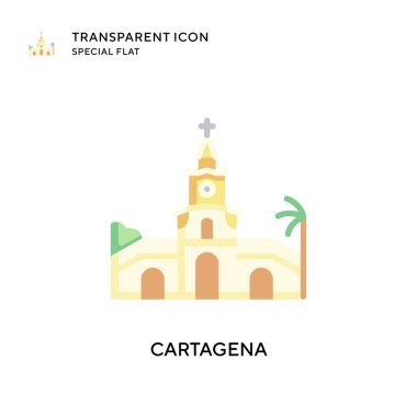 Cartagena vektör simgesi. Düz çizim. EPS 10 vektörü.