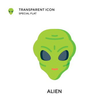 Uzaylı vektör simgesi. Düz çizim. EPS 10 vektörü.